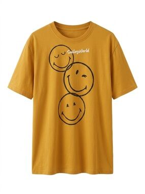 SmileyWorld Mustard Short Sleeve oversized graphic tee